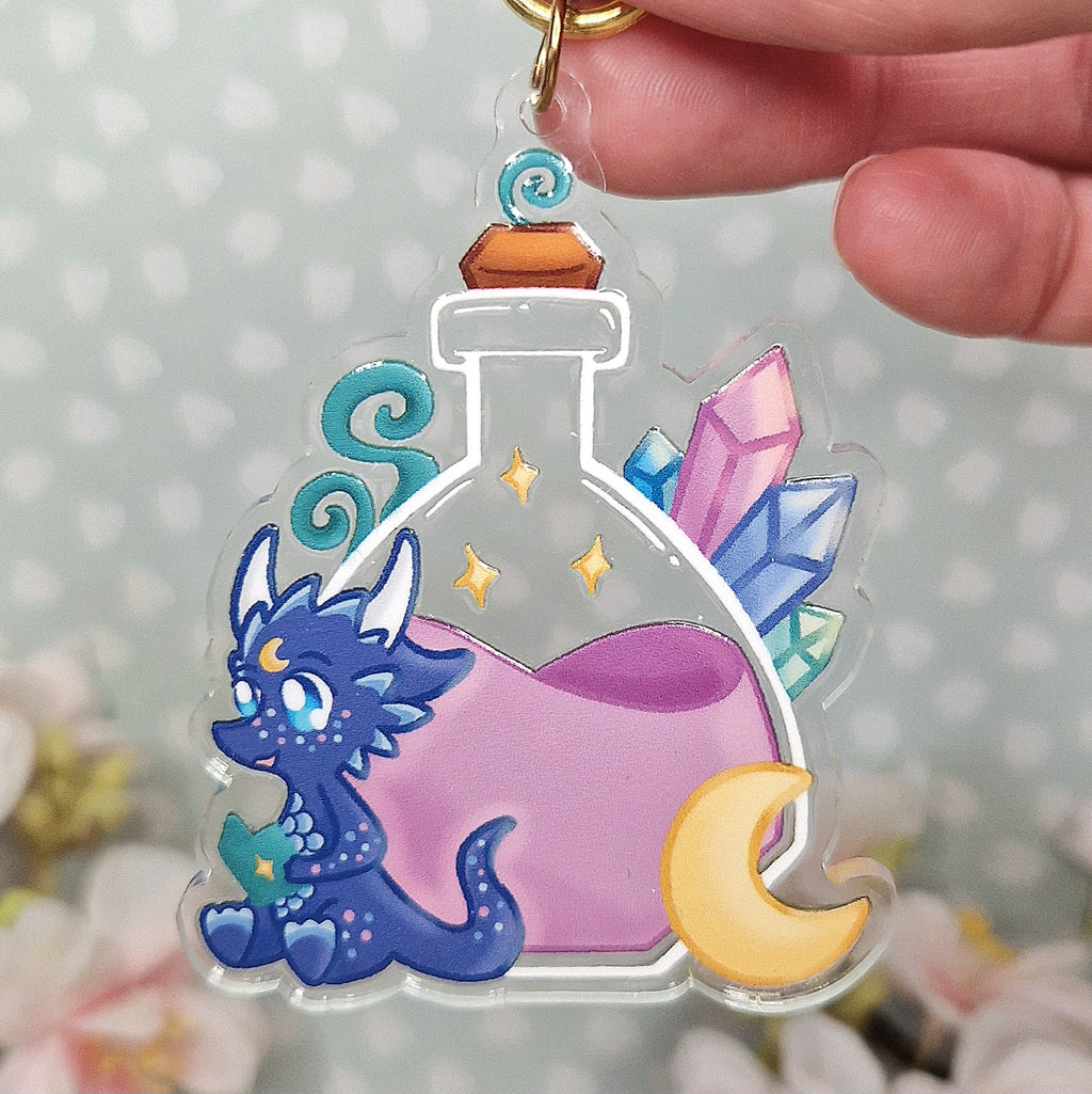 Moon Dragon Potion Keychain