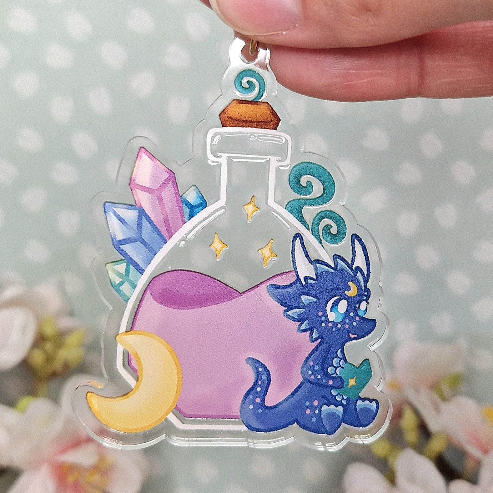 Moon Dragon Potion Keychain